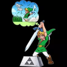 Maglietta per bambini e ragazzi Link “Link e Excalibur” – Parodia dei Zelda