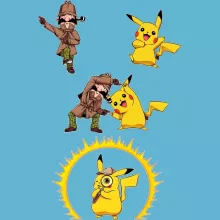 Body bebè Pikachu “Pikachu e Sherlock Holmes” – Parodia dei Pokémon