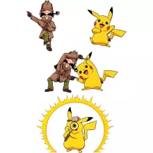 Pikachu Babyromper “Pikachu en Sherlock Holmes” – Pokémon parodie