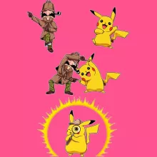 Pikachu Kinderen Meisjes Tank Top “Pikachu en Sherlock Holmes” – Pokémon parodie