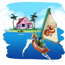 Bonés de Verão para crianças Link “Link e Casa do Kame” – Zelda de parodia