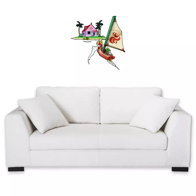 Muurstickers Parodie Zelda Link Wind Waker en Kame House
