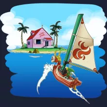 Camisola com capuz Link “Link e Casa do Kame” – Zelda de parodia