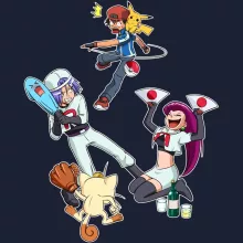 Felpa con cappuccio Pikachu “Pikachu, Ash Ketchum e la Team Rocket” – Parodia dei Pokémon