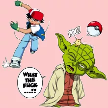 Fatinho para bebé (menina) Yoda “Yoda e Ash Ketchum” – Pokémon de parodia