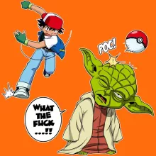 Bonés de Verão para crianças Yoda “Yoda e Ash Ketchum” – Pokémon de parodia