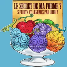 Body bébé Fruit « 5 Fruits et légumes par jour » – Parodie One Piece