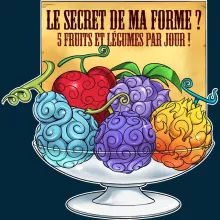 Casquette Fruit « 5 Fruits et légumes par jour » – Parodie One Piece