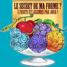 T-shirt Fruit « 5 Fruits et légumes par jour » – Parodie One Piece