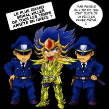 Pull Enfant Death Mask « L'affaire D.S.Mask ( Il affichait le visage de ses victimes sur les murs de son temple...) » – Parodie Saint Seiya