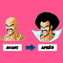 Débardeur Enfant Fille Nappa « Avant - Après » – Parodie Dragon Ball Z