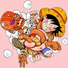 Ruffy Baby Strampler (Mädchen) “Ruffy und Dhalsim” – Parodie auf One Piece
