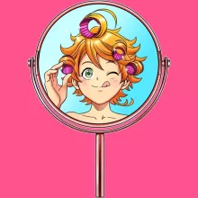 T-shirt Enfant Fille Emma « Be Good Bigoudi !! » – Parodie The Promised Neverland