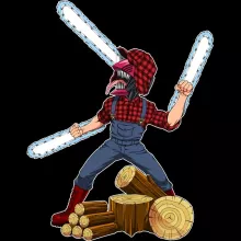 Denji Phone Case “Woodcutter Man...” – Chainsaw Man parody