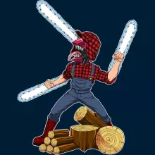 Denji totebag “Woodcutter Man...” – Chainsaw Man parody