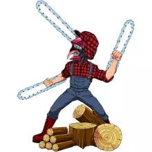 Denji Mug “Woodcutter Man...” – Chainsaw Man parody