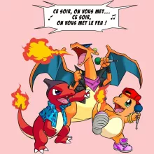 Body bébé (Filles) Dracaufeu « Ce soir, on vous met le Feu ! » – Parodie Pokémon