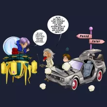 Sweat-Shirt à capuche Trunks Vs Doc « Collision dans les Couloirs du Temps ! » – Parodie Dragon Ball Z