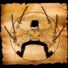 T-shirt bébé Zoro Roronoa « Da Vinci Samurai ! » – Parodie One Piece