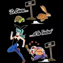 T-shirt bébé Tortue Géniale « De La Fontaine à Toriyama.... » – Parodie Dragon Ball