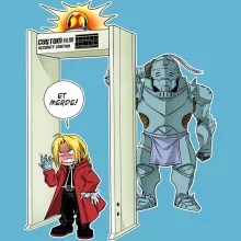 Body bébé Edward « Détecteur de métaux ! » – Parodie Full Metal Alchemist