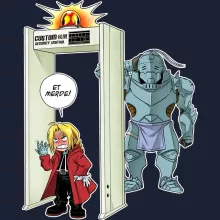 Sweat-Shirt à capuche Edward « Détecteur de métaux ! » – Parodie Full Metal Alchemist