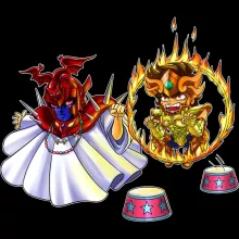 Pegasus Seiya Kinder Kapuzenpullover “Pegasus Seiya, Aiolia des Löwen und der Pope” – Parodie auf Saint Seiya