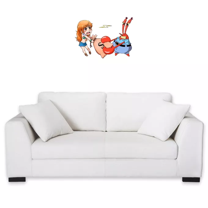 Wall Stickers Parody of One Piece Nami and Krabs
