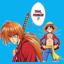 T-shirt bébé Kenshin « L'élève dépasse le Maître... » – Parodie One Piece