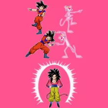 Son-Goku Super Mädchen Kinder Tank top “Son-Goku Super saiyajin 4 und die Pink-Panther-Reihe” – Parodie auf Dragon Ball GT