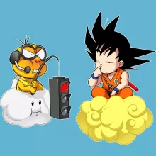 Body bebè Son Goku “Son Goku e Lakitu” – Parodia dei Super Mario