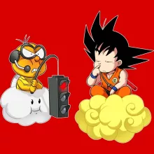 Son-Goku Kappe “Son-Goku und Lakitu” – Parodie auf Super Mario