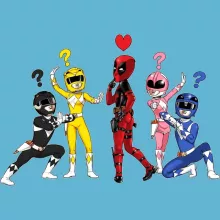 Kinder Kappe “Deadpool as Red Ranger und Power Rangers” – Parodie auf Deadpool