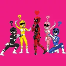 Linne för kvinnor “Deadpool och Power Rangers” – Parodi Deadpool