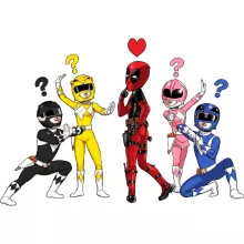 totebag Power Rangers Vs Deadpool « Force Rouge !! » – Parodie Deadpool