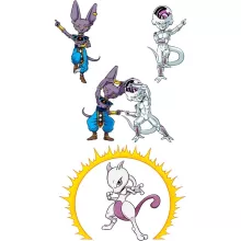 Beerus Body baby “Beerus, Lord Freezer och Mewtwo” – Parodi Pokémon