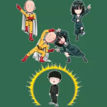 Shigeo Kageyama Mugg “Shigeo kageyama aka Mob, Saitama och Fubuki” – Parodi One-Punch Man