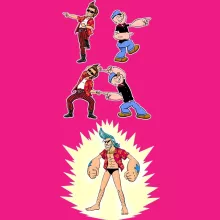 Franky Vrouwen Tank Top “Franky, Ace Ventura en Popeye” – One Piece parodie