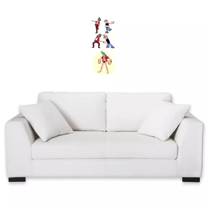 Wall Stickers Parody of One Piece Franky, Ace Ventura and Popeye
