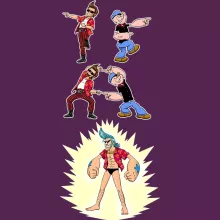 Maglietta da Donna Franky “Franky, Ace Ventura e Braccio di Ferro” – Parodia dei One Piece