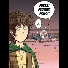 Body bébé manches longues Gandalf « Fuyez, pauvre fou !! » – Parodie One-Punch Man