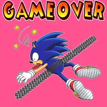 Camisola de alças crianças raparigas “Sonic the Hedgehog” – Sonic de parodia