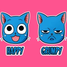 Happy Linne för Flickor barnens “Happy och den Grumpy Cat” – Parodi Fairy Tail