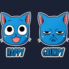 Happy Tröja med huva “Happy och den Grumpy Cat” – Parodi Fairy Tail