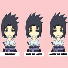 Body bébé (Filles) Sasuke Uchiwa « L'homme le plus expressif du Monde » – Parodie Naruto