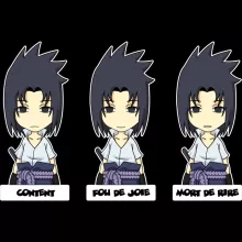 Débardeurs Enfants Sasuke Uchiwa « L'homme le plus expressif du Monde » – Parodie Naruto