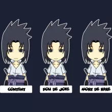 Sweat-Shirt à capuche Sasuke Uchiwa « L'homme le plus expressif du Monde » – Parodie Naruto
