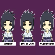 T-shirt Femme Sasuke Uchiwa « L'homme le plus expressif du Monde » – Parodie Naruto