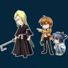L Mütze “L, Lignt Yagami und Kira” – Parodie auf Bleach