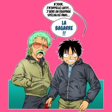 Débardeur Enfant Fille Monkey D. Luffy « La Bagarre !! » – Parodie One Piece